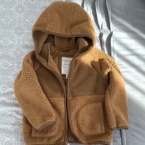 Cat & Jack Tan Puffer Jacket with Plush Hood
